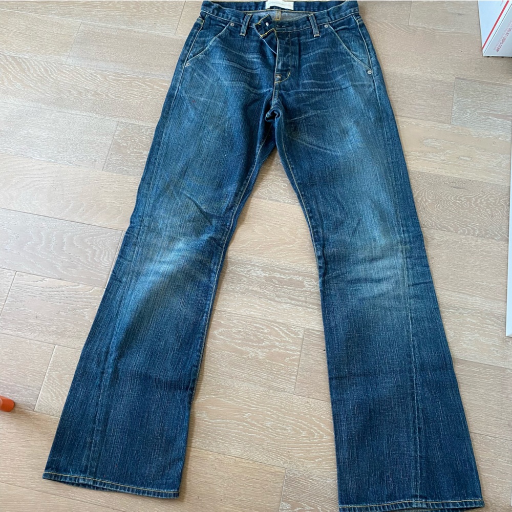 Paper Denim & Cloth Mythos Twist bootcut Jeans madeinUSA sz 30 Japan ring denim